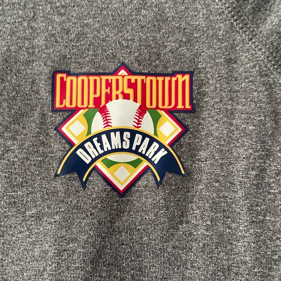 Cooperstown Dreams Park long-sleeved gray quarter-zip pullover zip side pockets - Picture 5 of 13